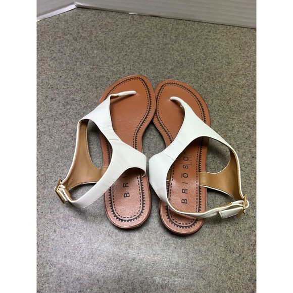 Brioso Ltd Thong Bright White Sandals - Size 6 - Picture 3 of 8